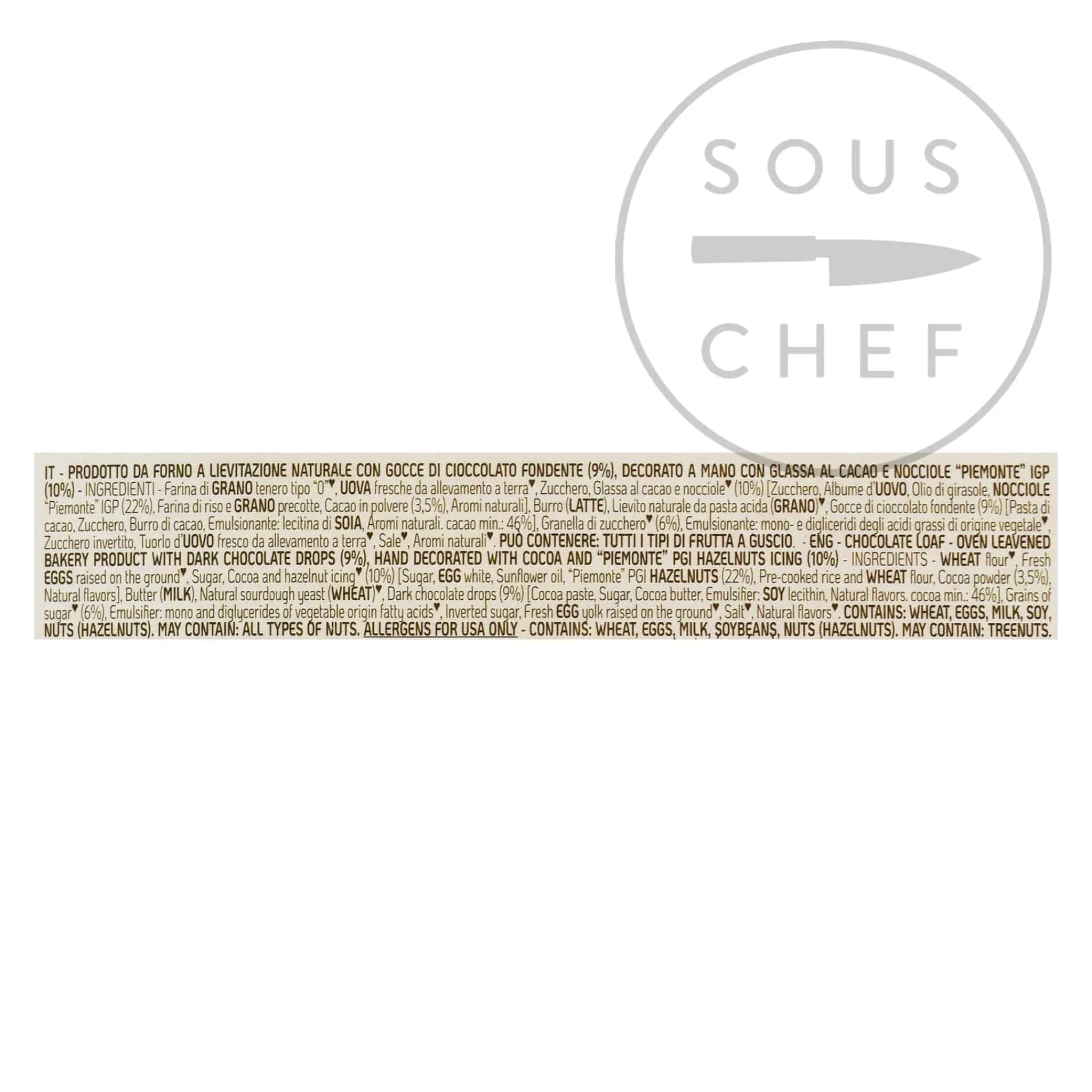 Outlet Short Dated Chocolate Filone, 500g Italian Ingredients|Cakes & Bakery