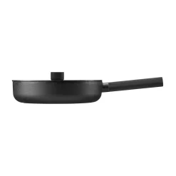 New Noir Cast Iron Saute Pan with Lid, 28cm Pots & Pans
