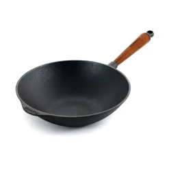 Clearance Traditional Cast Iron Wok, 30cm Pots & Pans