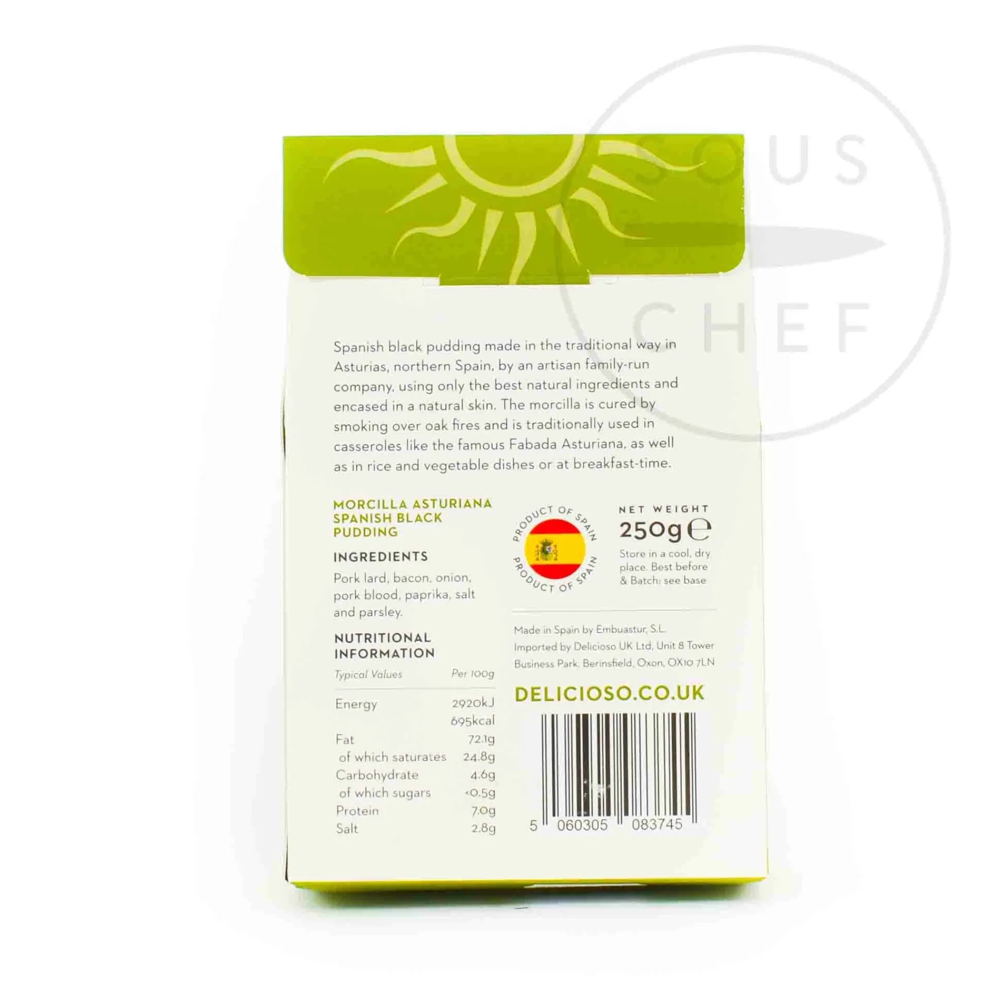 Discount Smoked Asturian Morcilla, 250g Spanish Ingredients|Snacks