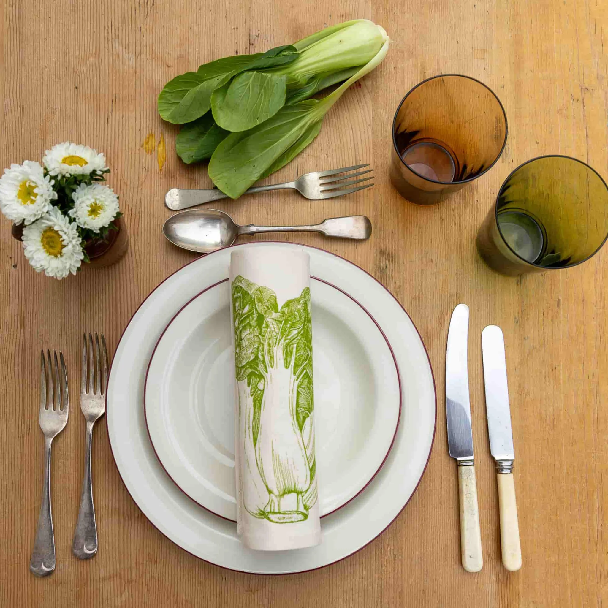 Outlet Sous Chef x Set of 6 Asian Garden Table Napkins Table Setting|Kitchen Textiles & Clothing