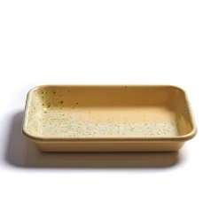 Splatter Fest Enamel Roasting and Serving Dish, Yellow Middle Eastern Ingredients|Baking Supplies & Equipment