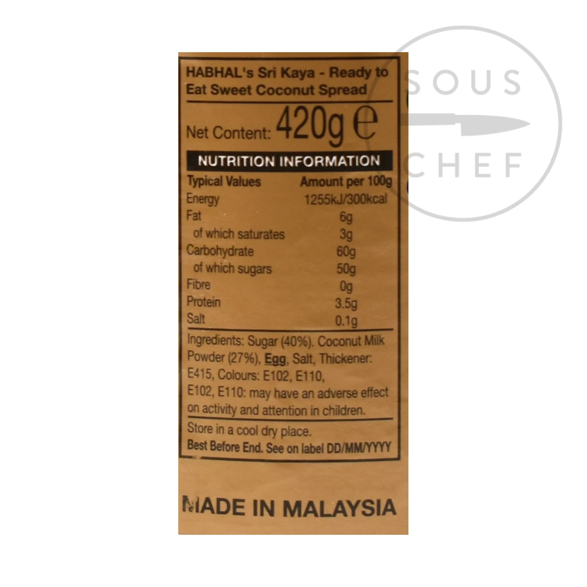 Clearance Sri Kaya Coconut Spread, 420g Southeast Asian Ingredients|Jam, Honey & Spreads