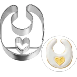 Sale Stainless Steel Baby Bib Cookie Cutter, 6cm Baking Supplies & Equipment