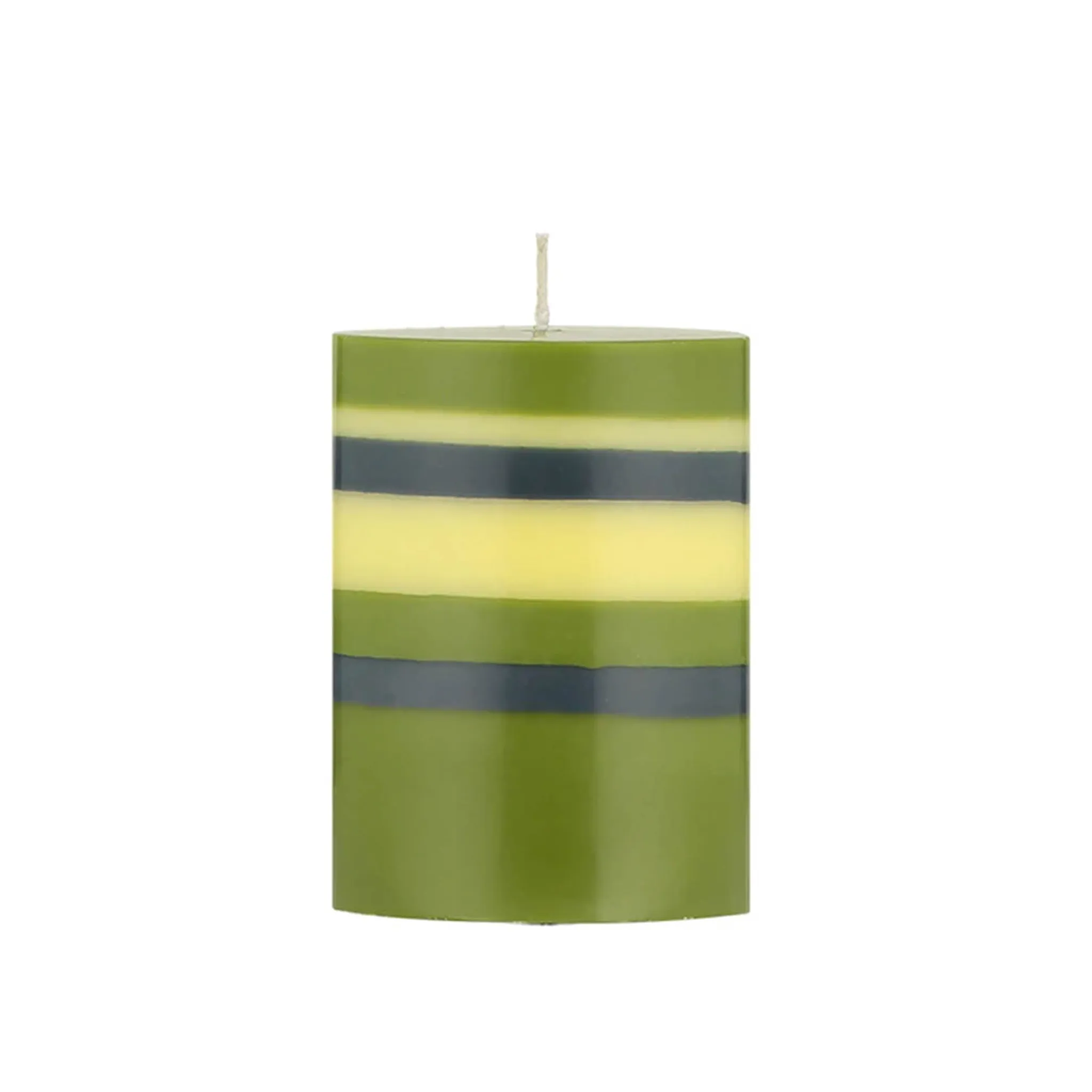 Online Striped Pillar Candle, Olive & Navy, 10cm Table Setting|Tableware Brands