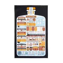 Clearance Guide to Whiskies Tea Towel Made In The Uk|Kitchen Textiles & Clothing