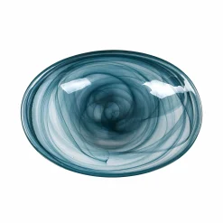 Online Teal Marble Glass Salad Bowl, 30cm Tableware Brands|Crockery & Dinnerware