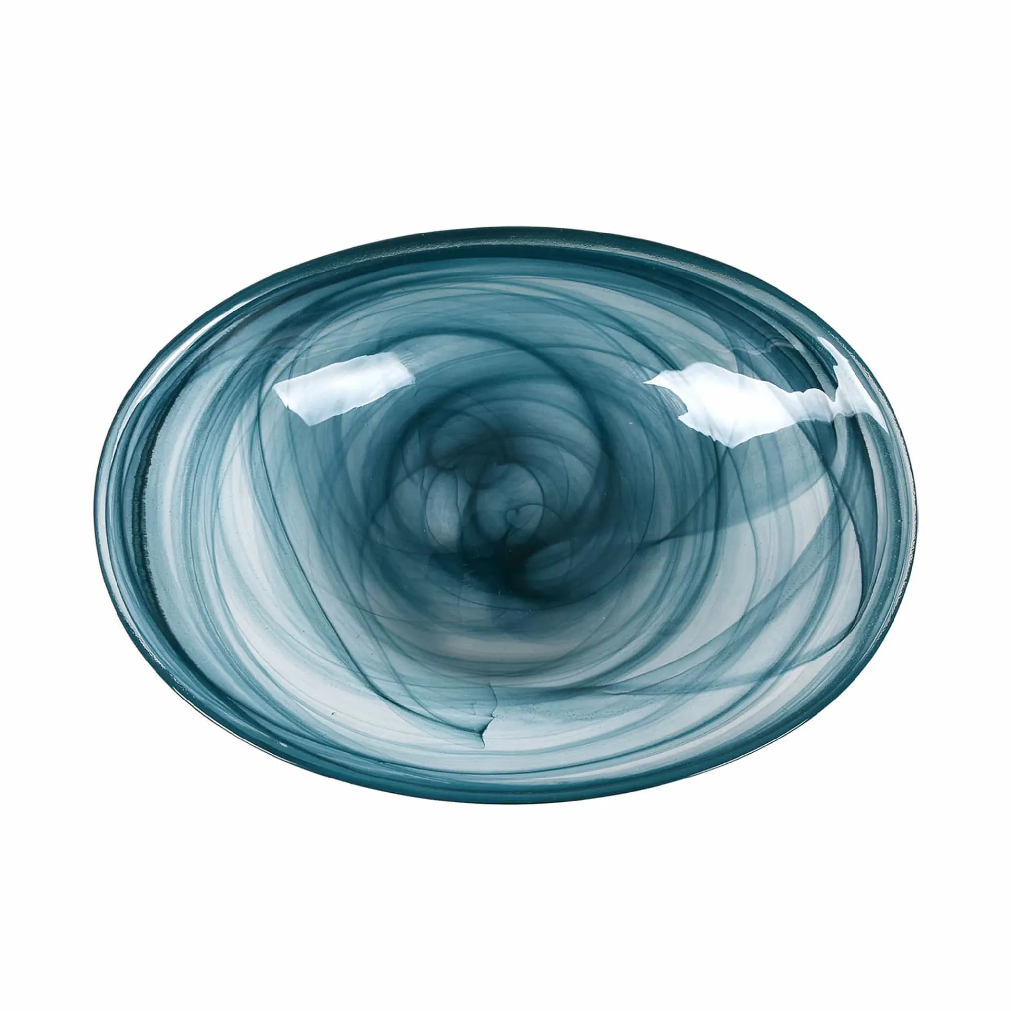 Online Teal Marble Glass Salad Bowl, 30cm Tableware Brands|Crockery & Dinnerware