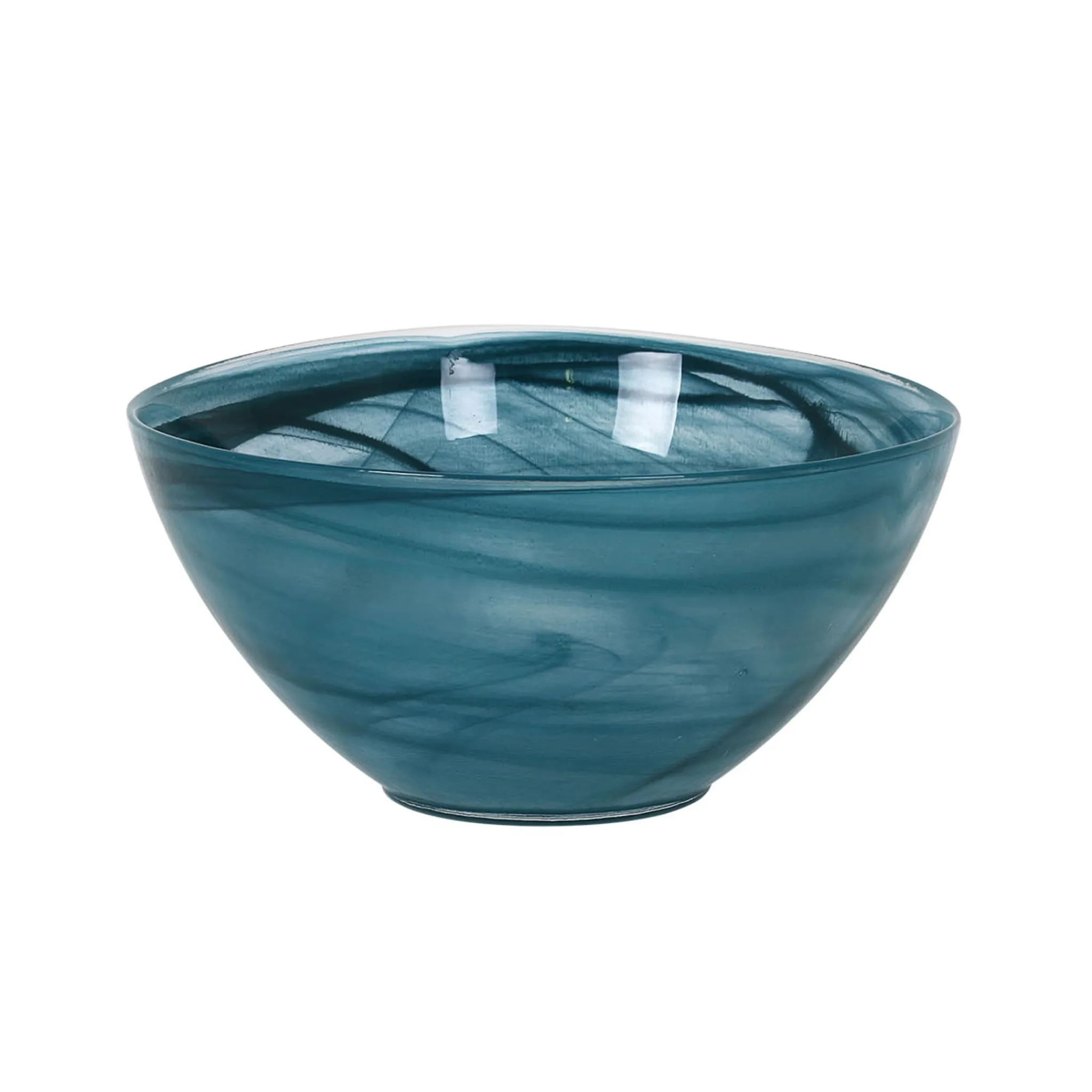 Clearance Teal Marble Glass Serving Bowl, 25cm Tableware Brands|Crockery & Dinnerware