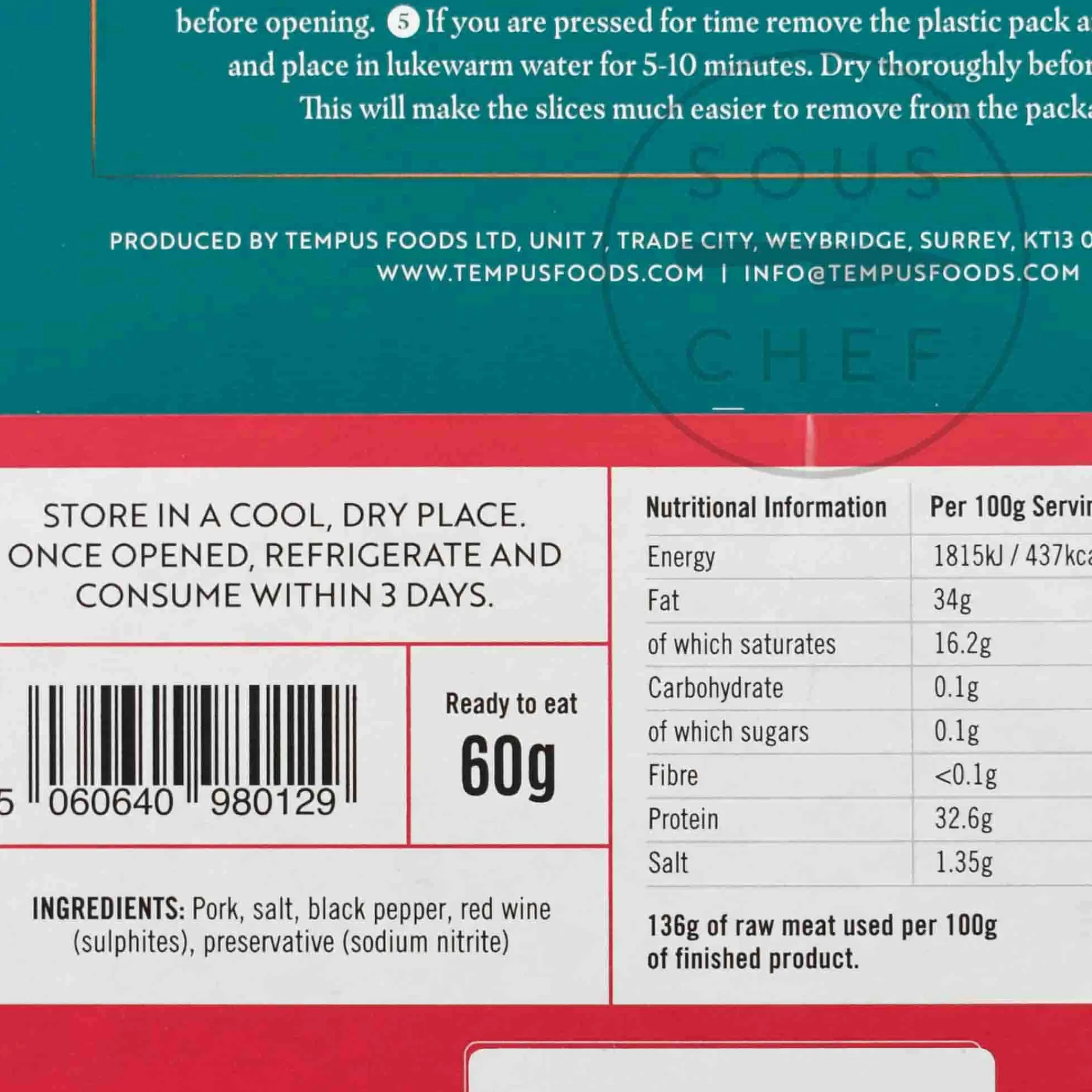 Clearance Smoked Coppa (Capocollo), 60g Ingredients Brands|Snacks