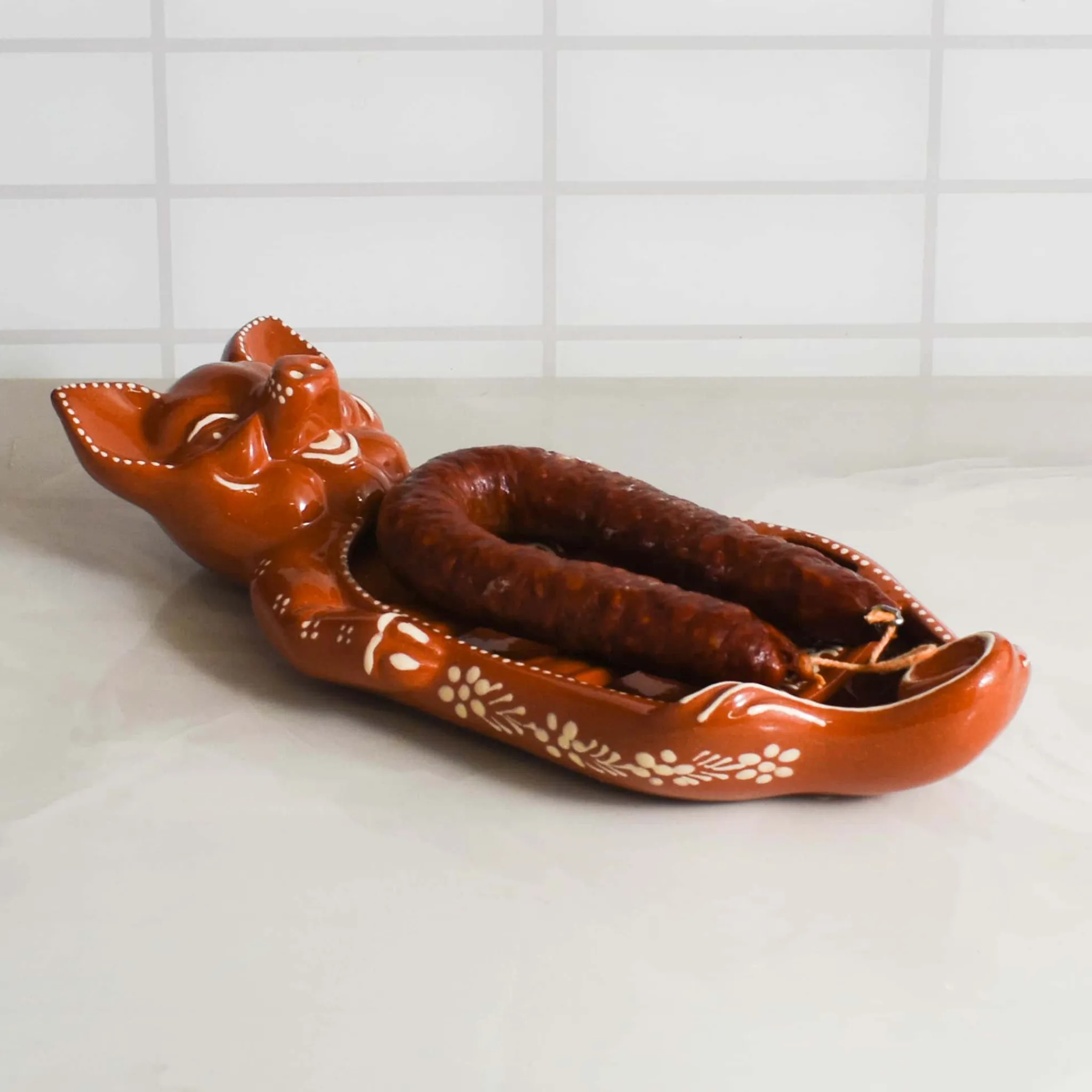 Outlet Terracotta Chorizo Pig Serving Dish, 33cm Tableware Brands