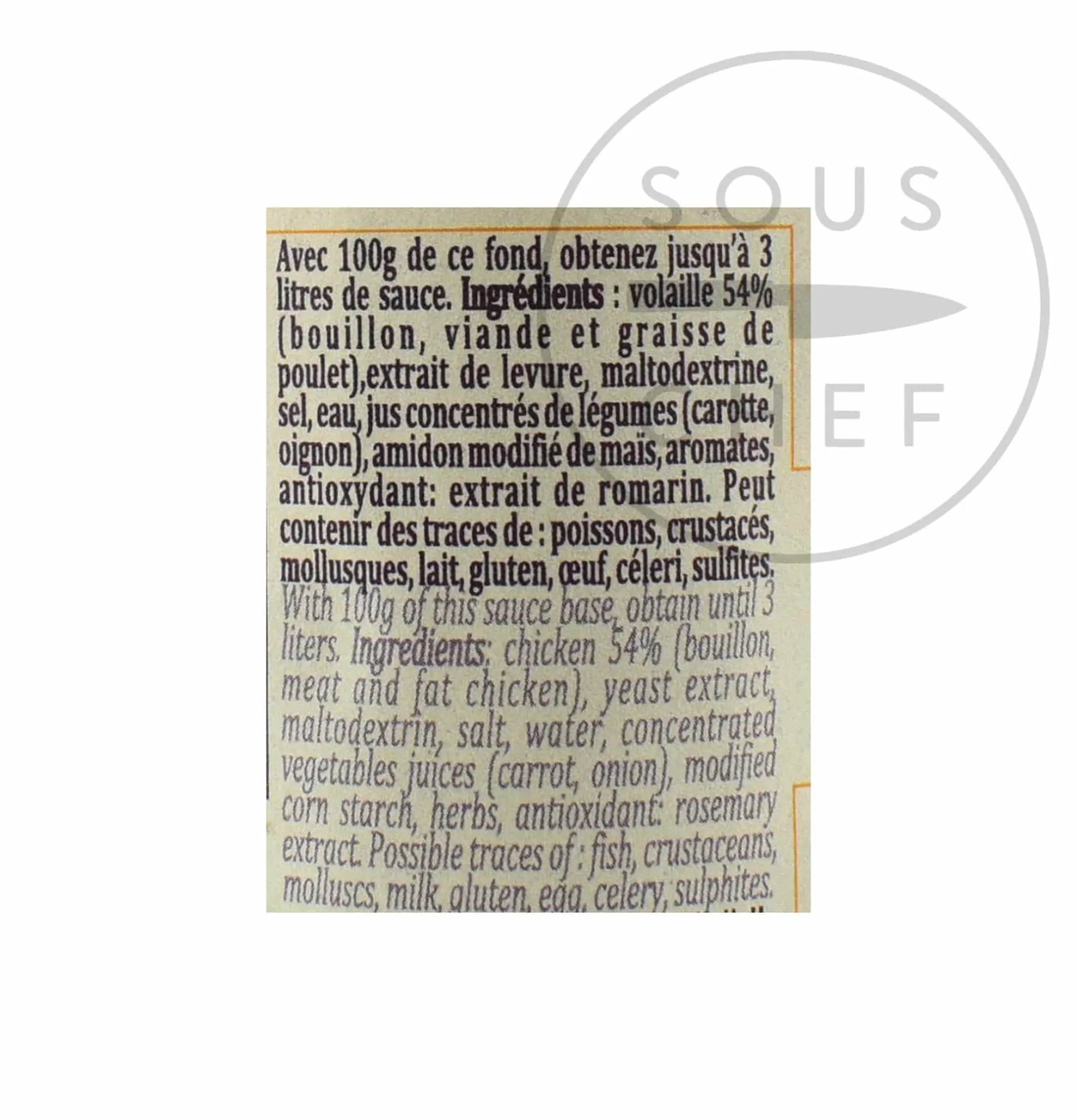 Discount Chicken Base, 100g French Ingredients|Stock & Bouillon