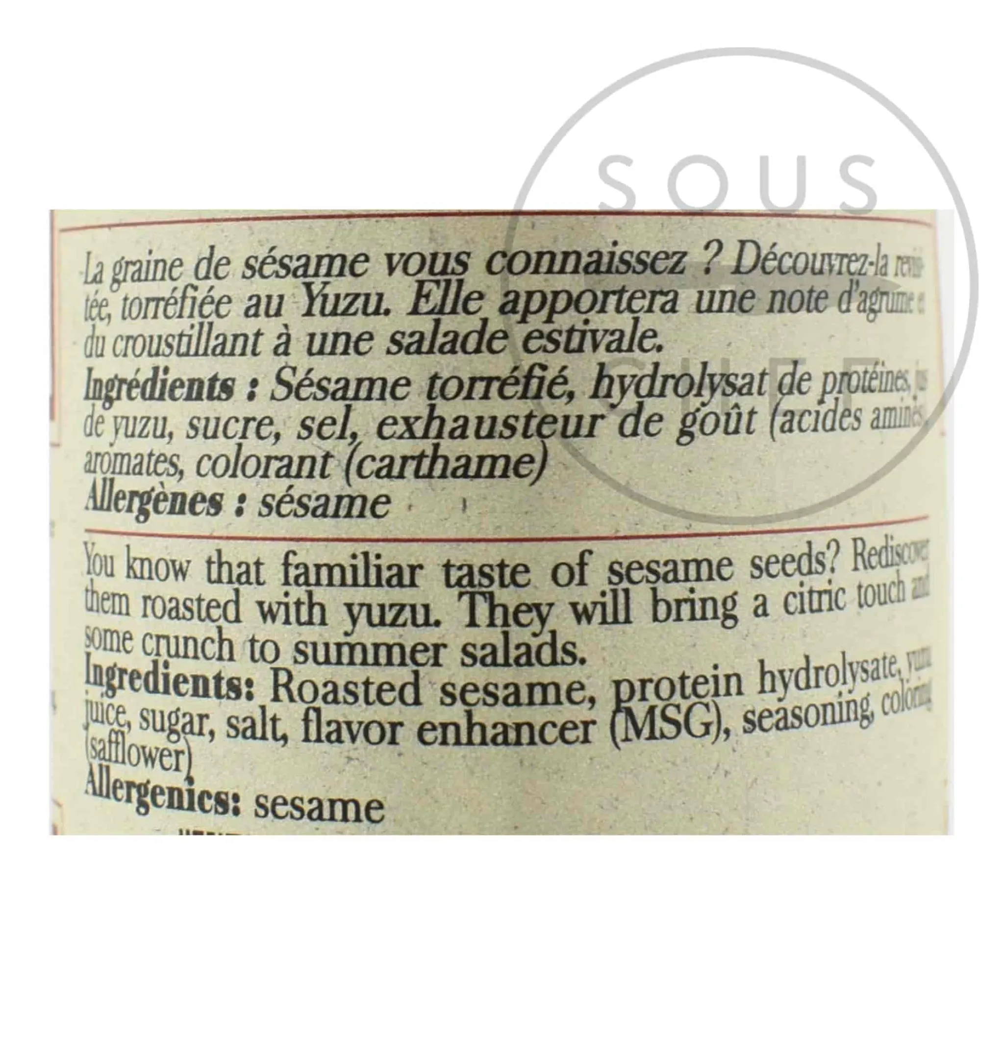 Sale Sesame Seeds With Yuzu, 50g Ingredients Brands|Japanese Ingredients