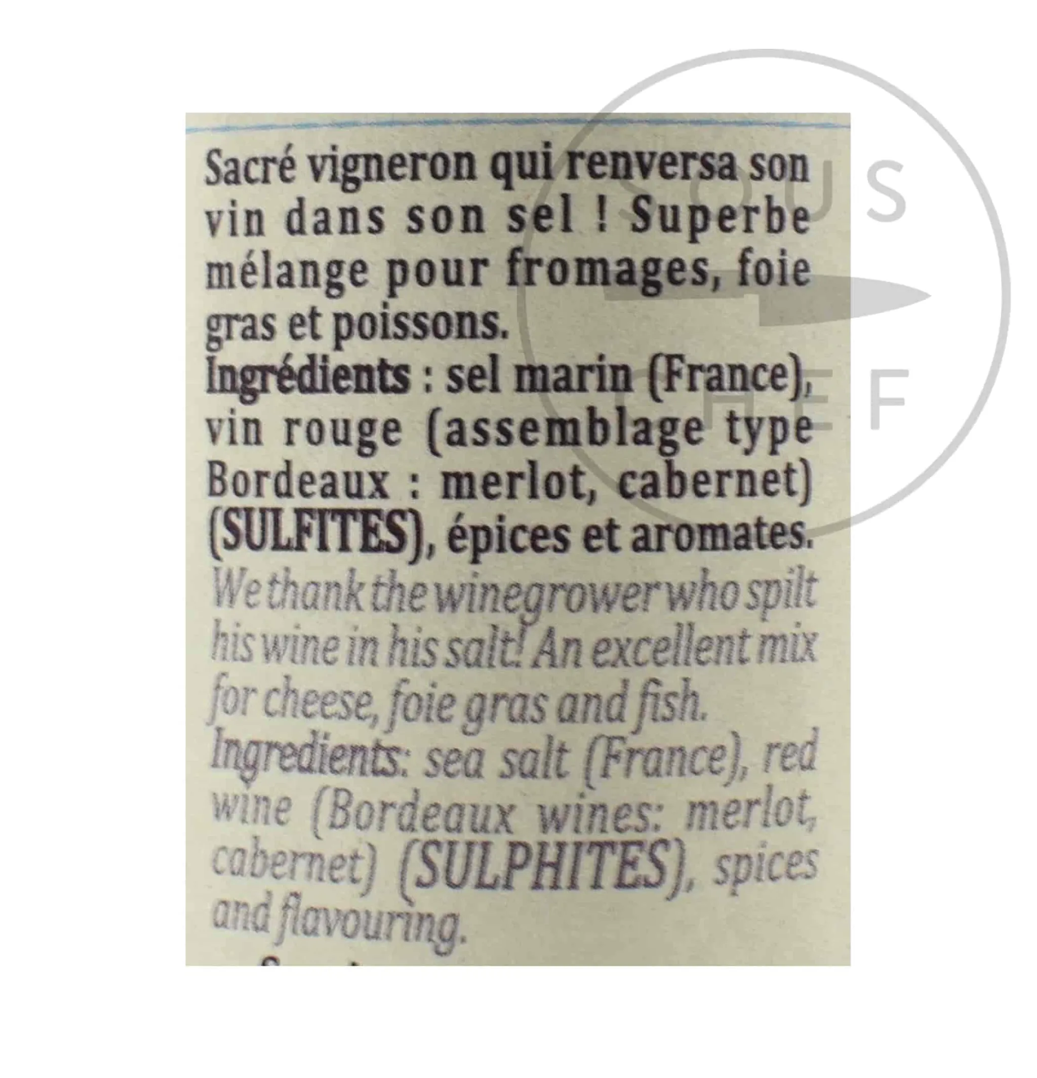 Sale Winemaker's Salt, 100g Ingredients Brands|French Ingredients