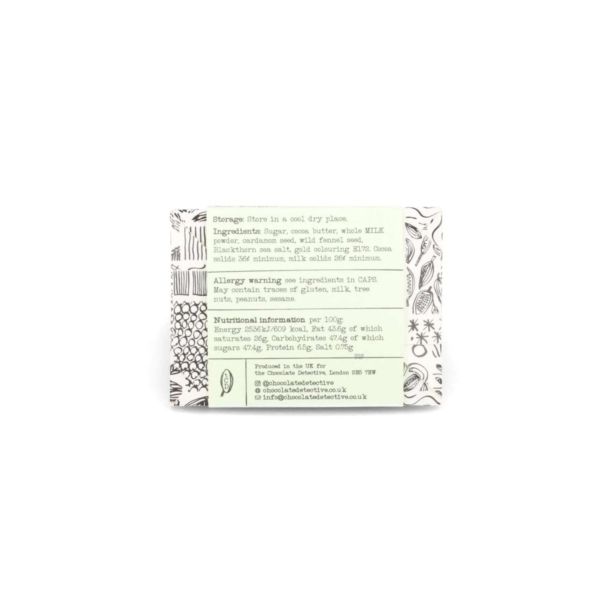 Hot The White Broken Chocolate with Foraged Fennel & Cardamom, 100g Ingredients Brands|Chocolate & Sweets