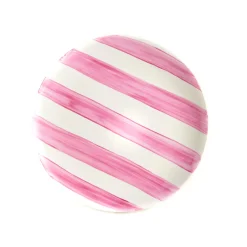 Pink Stripe Porcelain Dinner Plate, 27.5cm Plates|Crockery & Dinnerware