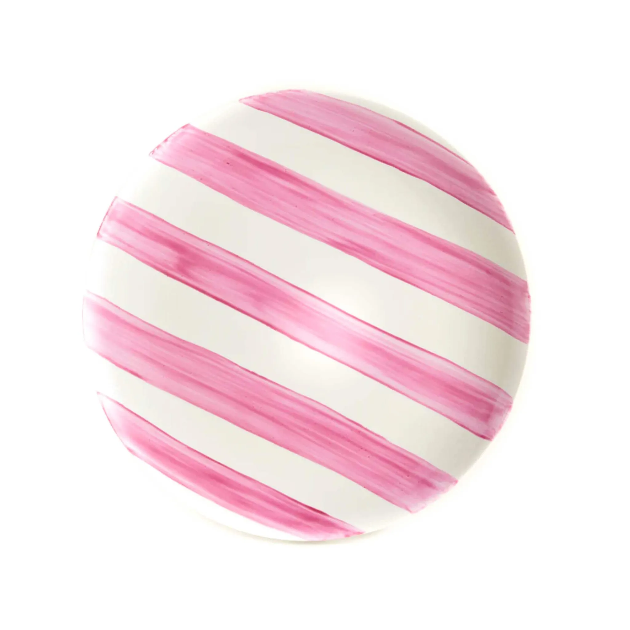 Pink Stripe Porcelain Dinner Plate, 27.5cm Plates|Crockery & Dinnerware