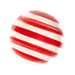 Outlet Red Stripe Porcelain Dinner Plate, 27.5cm Plates|Crockery & Dinnerware