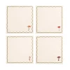 Set of 4 Mushroom Design Linen Napkins Table Setting|Kitchen Textiles & Clothing