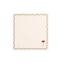 Set of 4 Mushroom Design Linen Napkins Table Setting|Kitchen Textiles & Clothing