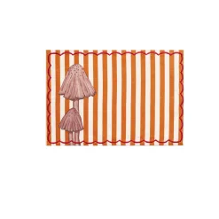 Hot Striped Mushroom Cotton Placemat Tableware Brands