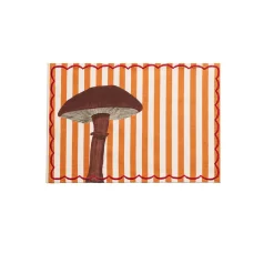 Clearance Striped Shiitake Mushroom Cotton Placemat Tableware Brands