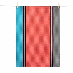 Outlet Blue & Coral French Jacquard Tea Towel Kitchen Textiles & Clothing