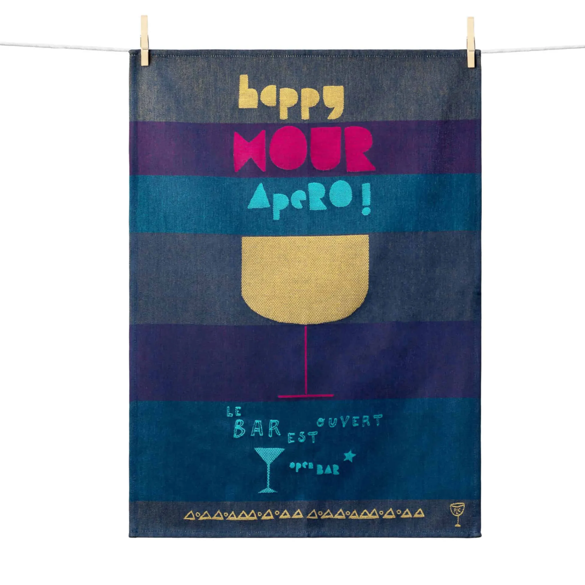 Hot Happy Hour French Jacquard Tea Towel Kitchen Textiles & Clothing