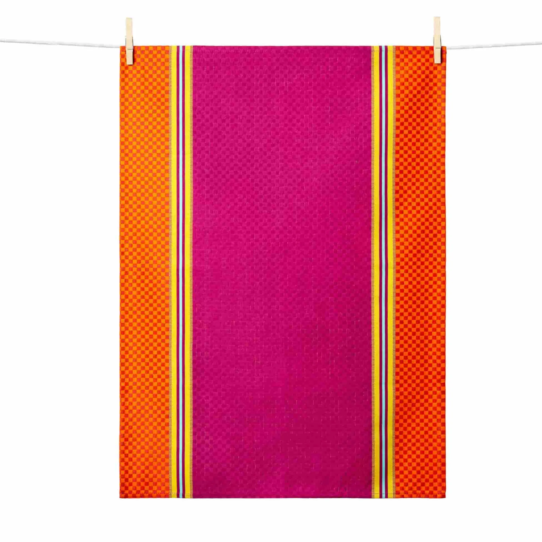 Sale Purple & Orange French Jacquard Tea Towel Kitchen Textiles & Clothing