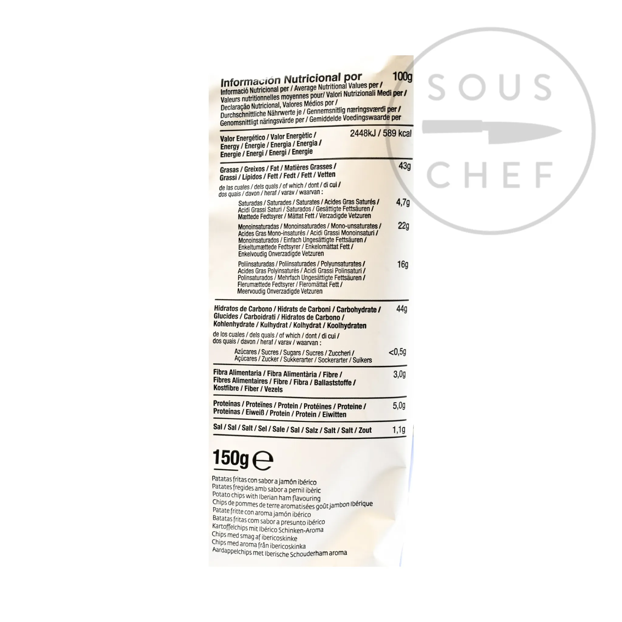 Best Iberico Ham Flavour Crisps, 150g Spanish Ingredients|Snacks