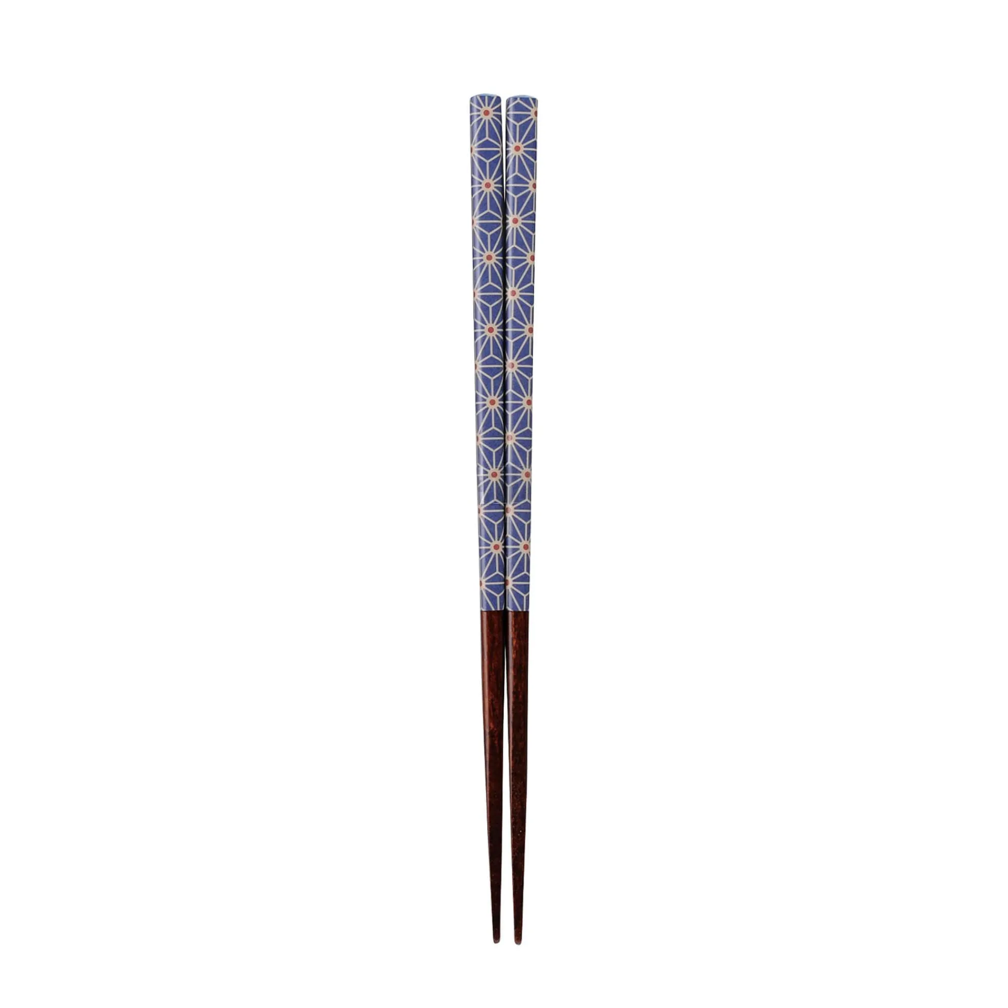 Clearance Traditional Japanese Lancewood Navy Asanoha Washi Chopsticks, 23cm Japanese Ingredients|Cutlery