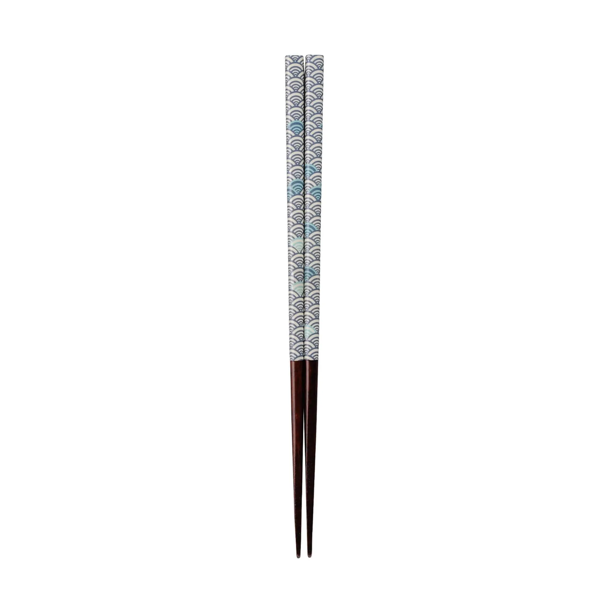 Clearance Traditional Japanese Lancewood Blue Seigaiha Washi Chopsticks, 23cm Tableware Brands|Japanese Ingredients