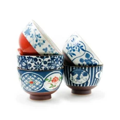 Online Traditional 5-Piece Japanese Rice Bowl Set Tableware Brands|Japanese Ingredients