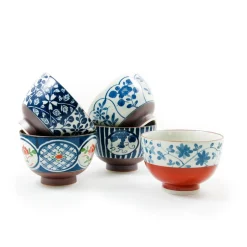 Online Traditional 5-Piece Japanese Rice Bowl Set Tableware Brands|Japanese Ingredients