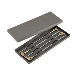 Discount Set of 4 Stainless Steel Skewers in Gift Box Bbq & Smoking