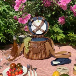 Sale Tuileries Navy Picnic Basket, 2 Person Picnicware|Disposable Tableware