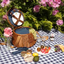 Sale Tuileries Navy Picnic Basket, 2 Person Picnicware|Disposable Tableware