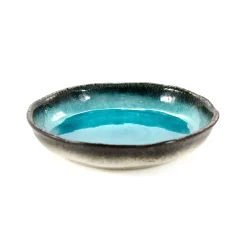 Outlet Turquoise Large Round Dish, 21.5cm dia x 4cm high Japanese Ingredients|Japanese Tableware