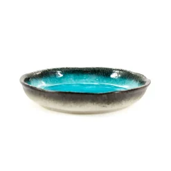 Outlet Turquoise Large Round Dish, 21.5cm dia x 4cm high Japanese Ingredients|Japanese Tableware
