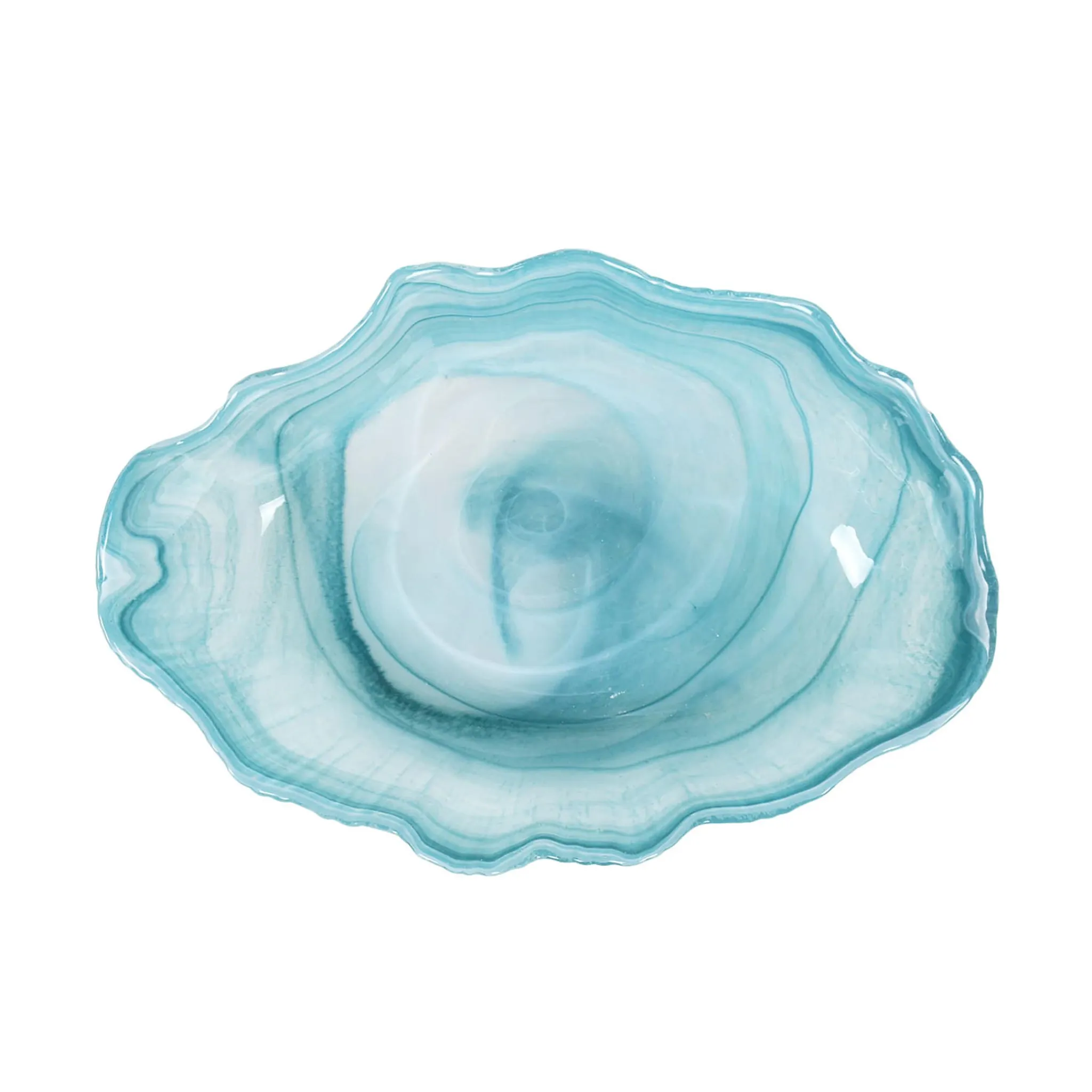 Best Turquoise Marble Glass Bowl, 21x14cm Tableware Brands|Crockery & Dinnerware