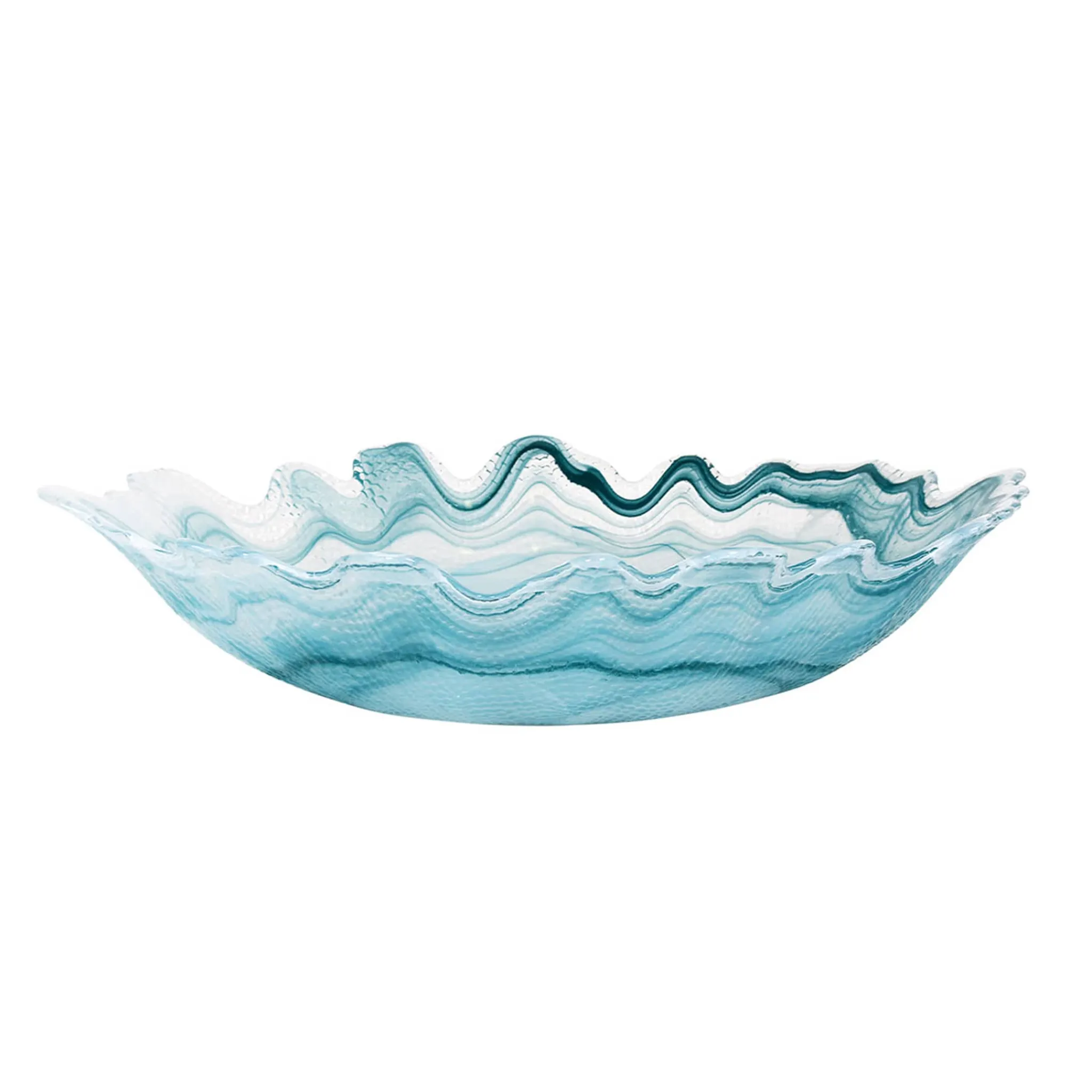 Hot Turquoise Marble Glass Serving Bowl, 40x30cm Tableware Brands|Crockery & Dinnerware