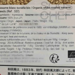 Hot Umami Organic White Roasted Sesame Seeds, 50g Ingredients Brands|Baking Ingredients