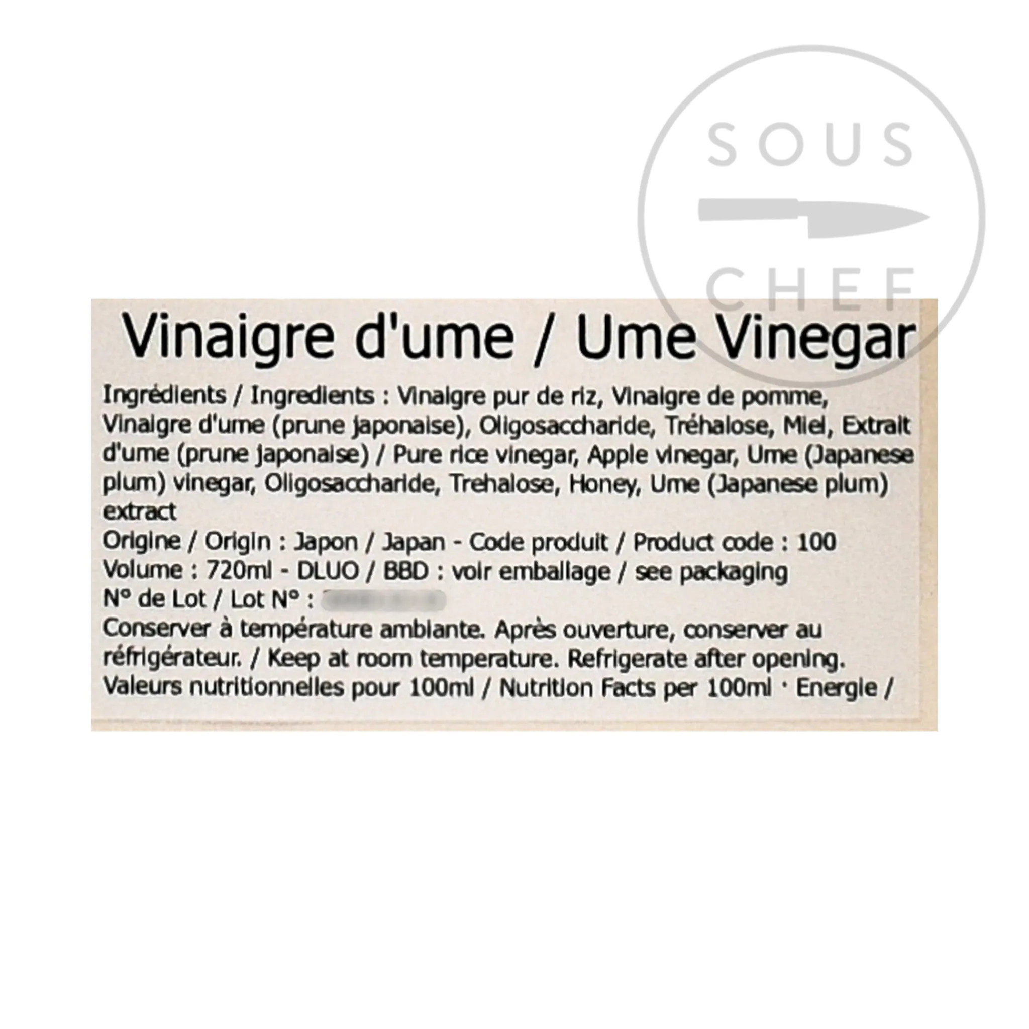 Ume Drinking Vinegar, 720ml Ingredients Brands|Japanese Ingredients