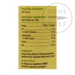 Hot Vanilla Extract With Seeds, 1 litre Ingredients Brands|Herbs & Spices