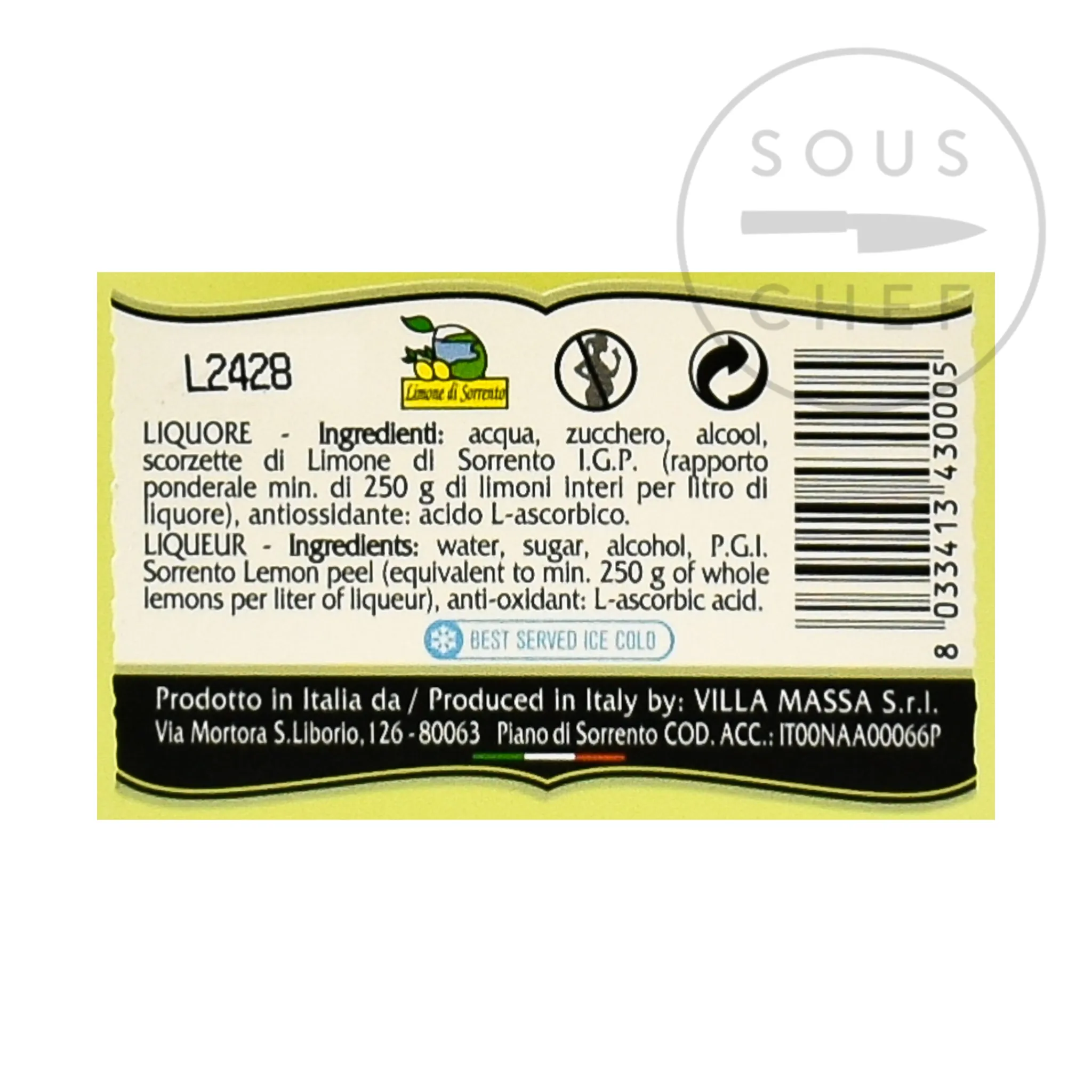 Best Limoncello, 500ml Ingredients Brands|Italian Ingredients