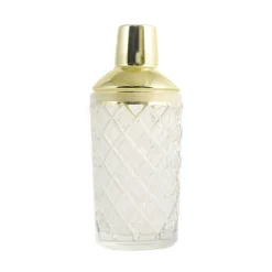 Hot Vintage Inspired Diamond Cut Glass & Gold Cocktail Shaker Cocktail Making & Barware