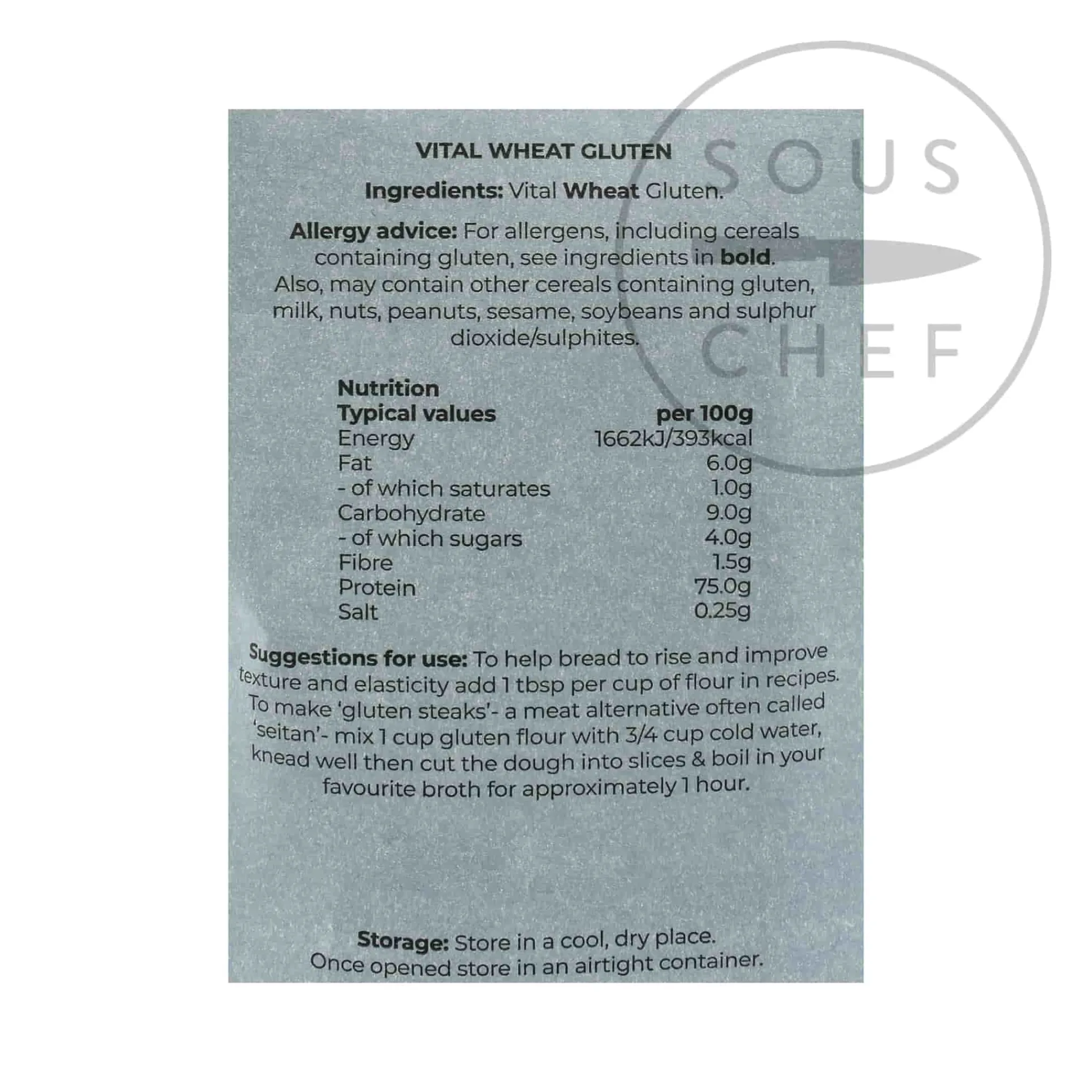 Sale Wheat Gluten Flour - Seitan Flour, 500g Ingredients Brands|Baking Ingredients