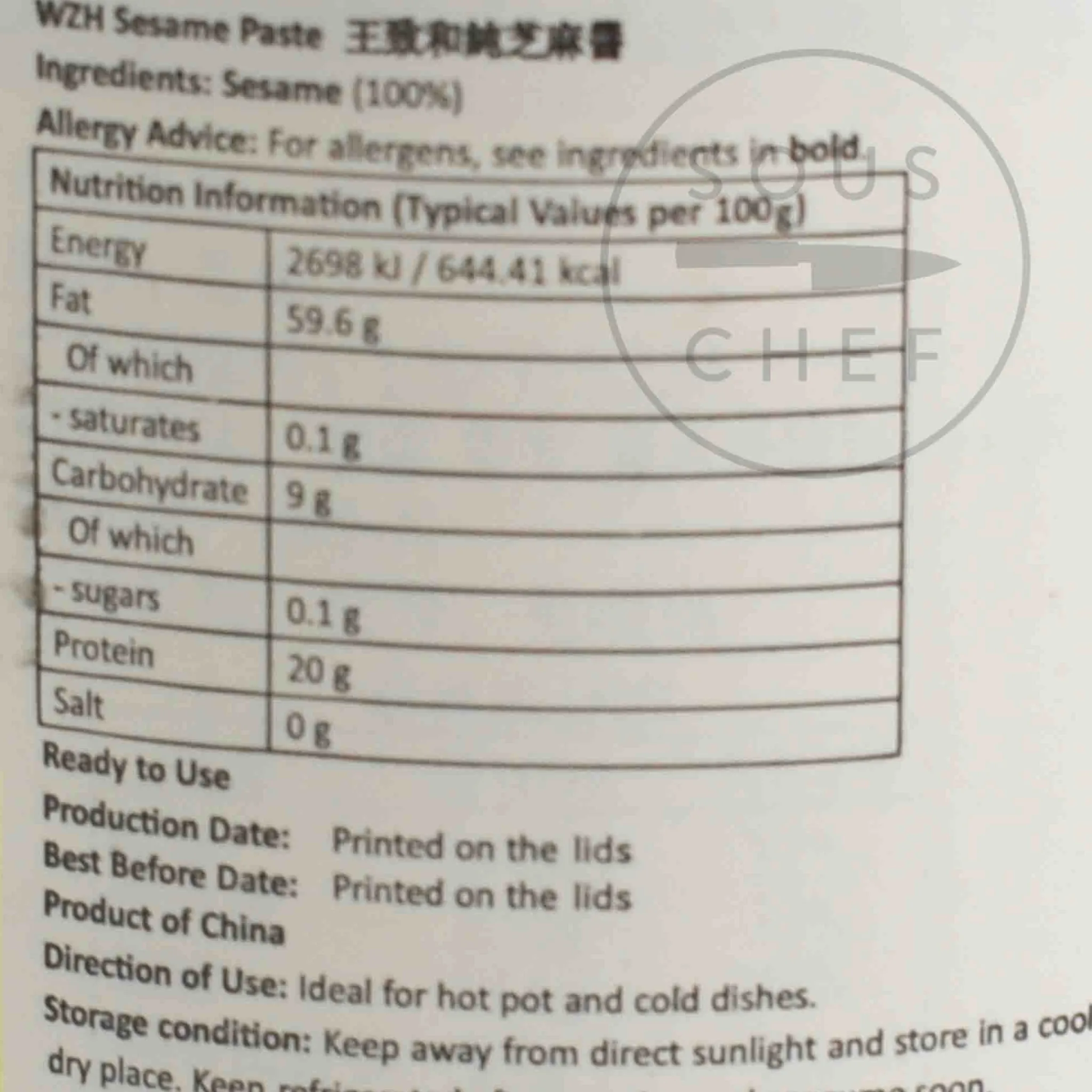 Outlet Chinese Sesame Paste, 225g Ingredients Brands|Chinese Ingredients