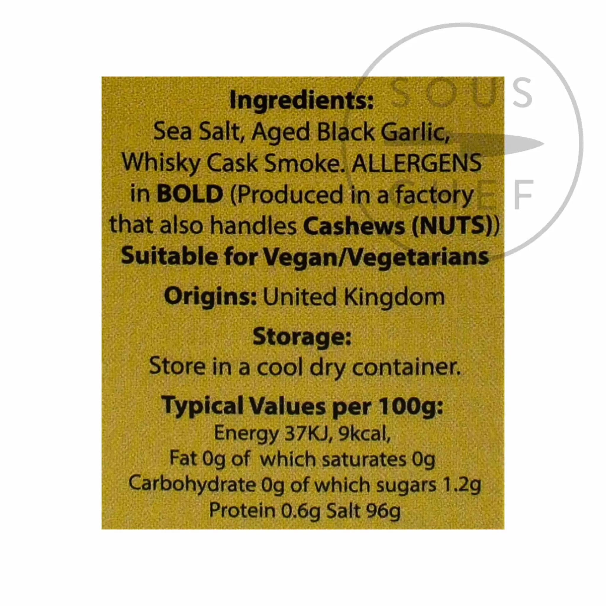 Online Whisky Smoked Sea Salt with Black Garlic, 80g Ingredients Brands|Herbs & Spices