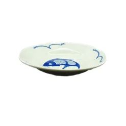 Outlet White & Blue Carp Deep Plate, 20cm Chinese Ingredients|Tableware Brands